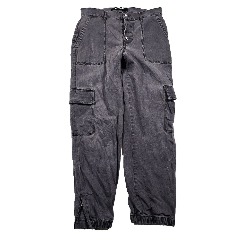 Express Cargo Pants Womens 8 R W28 High Rise Stretch Ankle Jogger Baggy Zip Y2K
